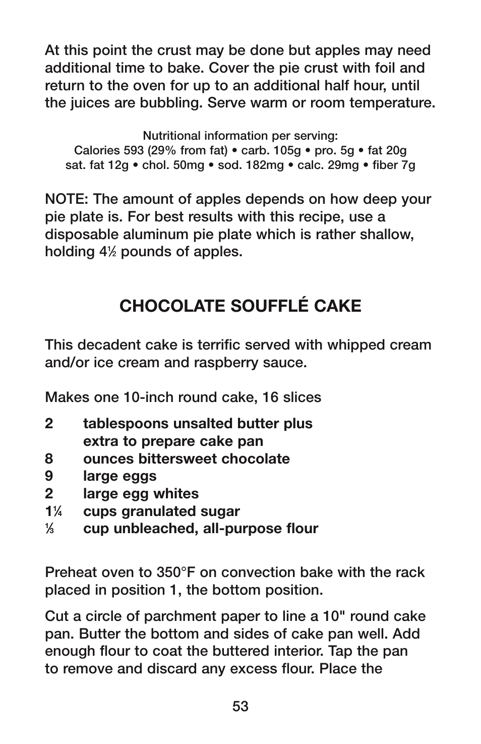 Chocolate soufflé cake | Waring CO1500B User Manual | Page 53 / 55