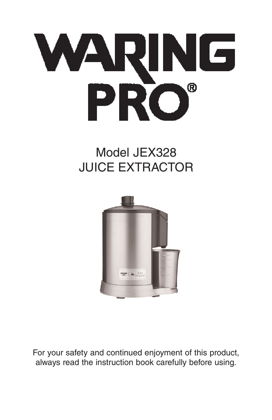 Waring JEX328 User Manual | 12 pages