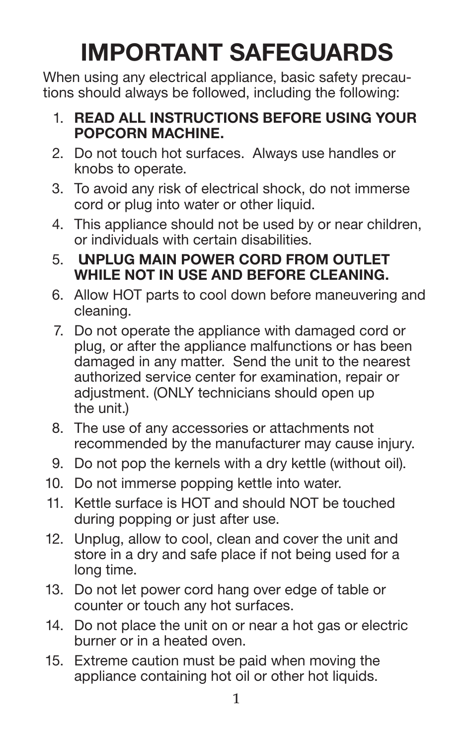 Important safeguards | Waring WPM25 User Manual | Page 2 / 8