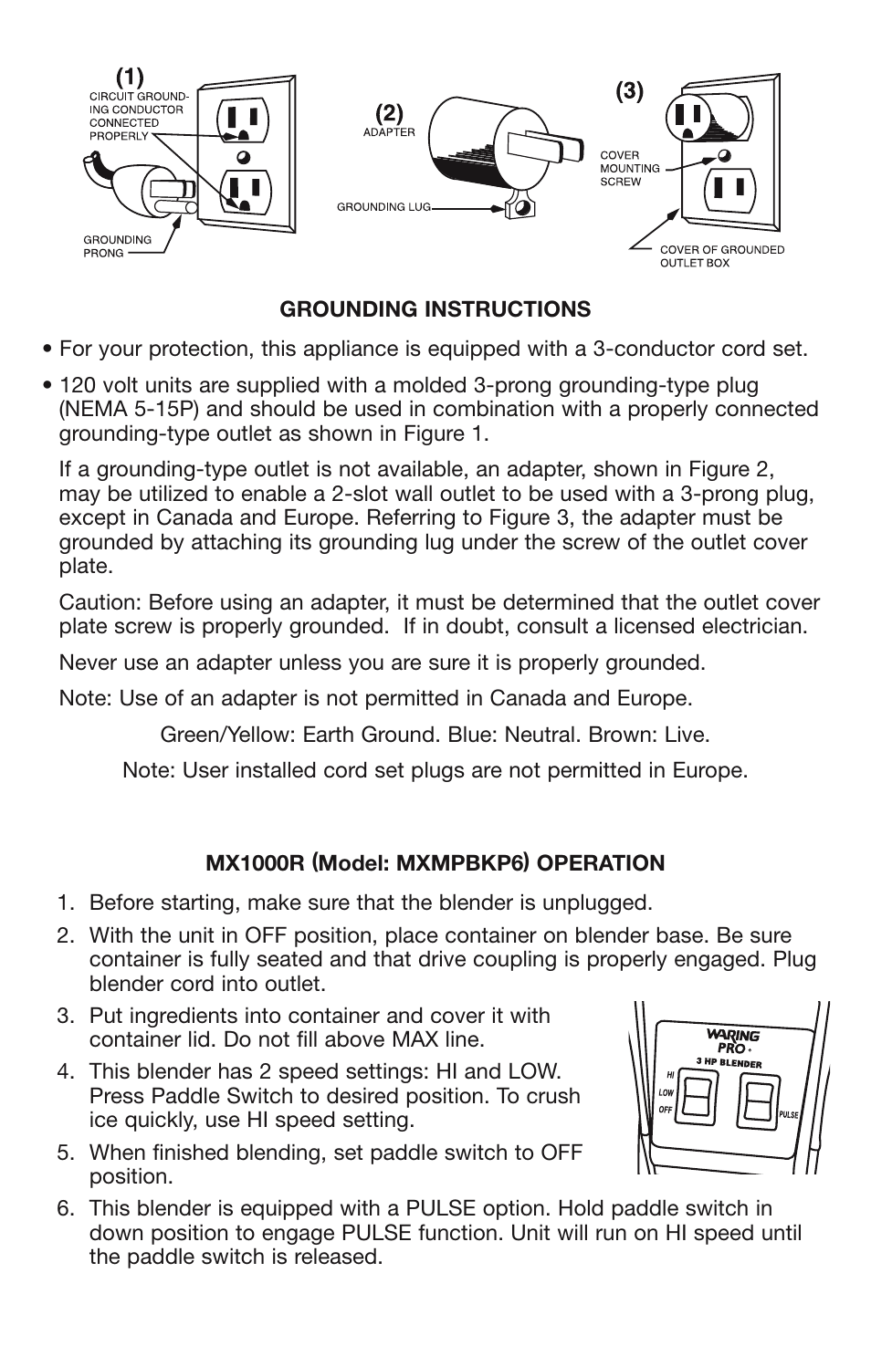 Waring MX1000R User Manual | Page 4 / 8