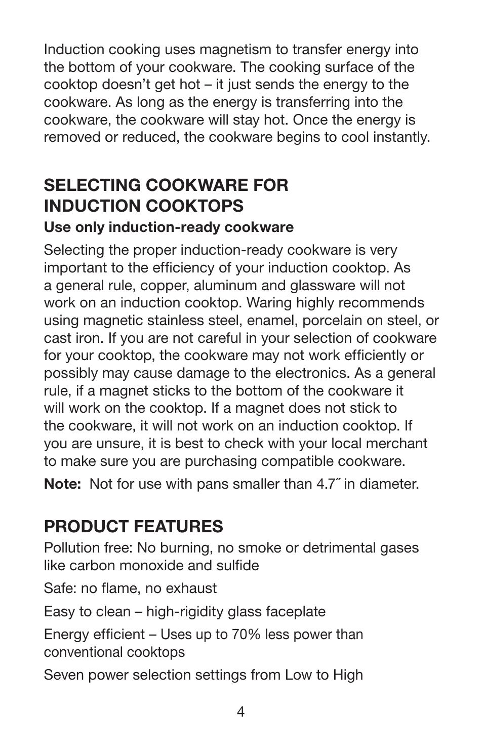 Waring ICT100 User Manual | Page 5 / 8