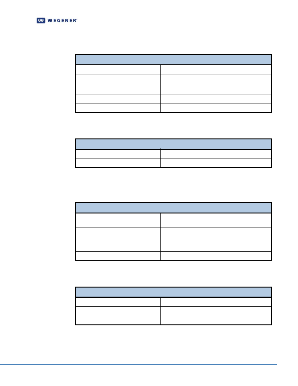 Serial port, Local hard disk driver (hdd), Lnb dc power (rf port 1 only) | Ac power, Table 1.10, Table 1.11, Table 1.12, Table 1.13 | Wegener Communications IPUMP 562 User Manual | Page 19 / 68