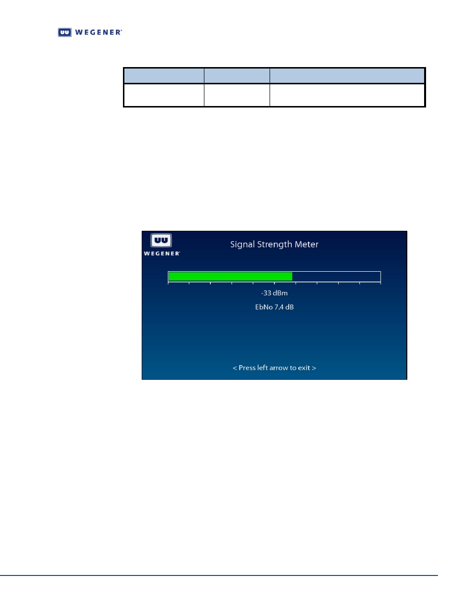 Signal strength meter screen, Set subtitling options, Subtitling setup screen | Table 3.5, Figure 3.9 | Wegener Communications IPUMP 562 User Manual | Page 31 / 68