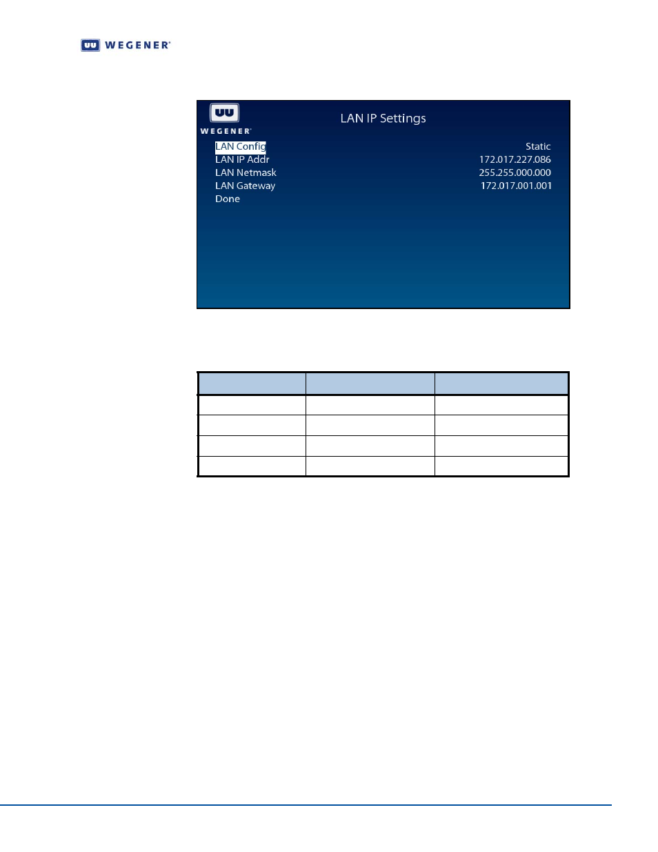 Set terminal options, Table 3.10, Figure 3.16 | Wegener Communications IPUMP 562 User Manual | Page 37 / 68