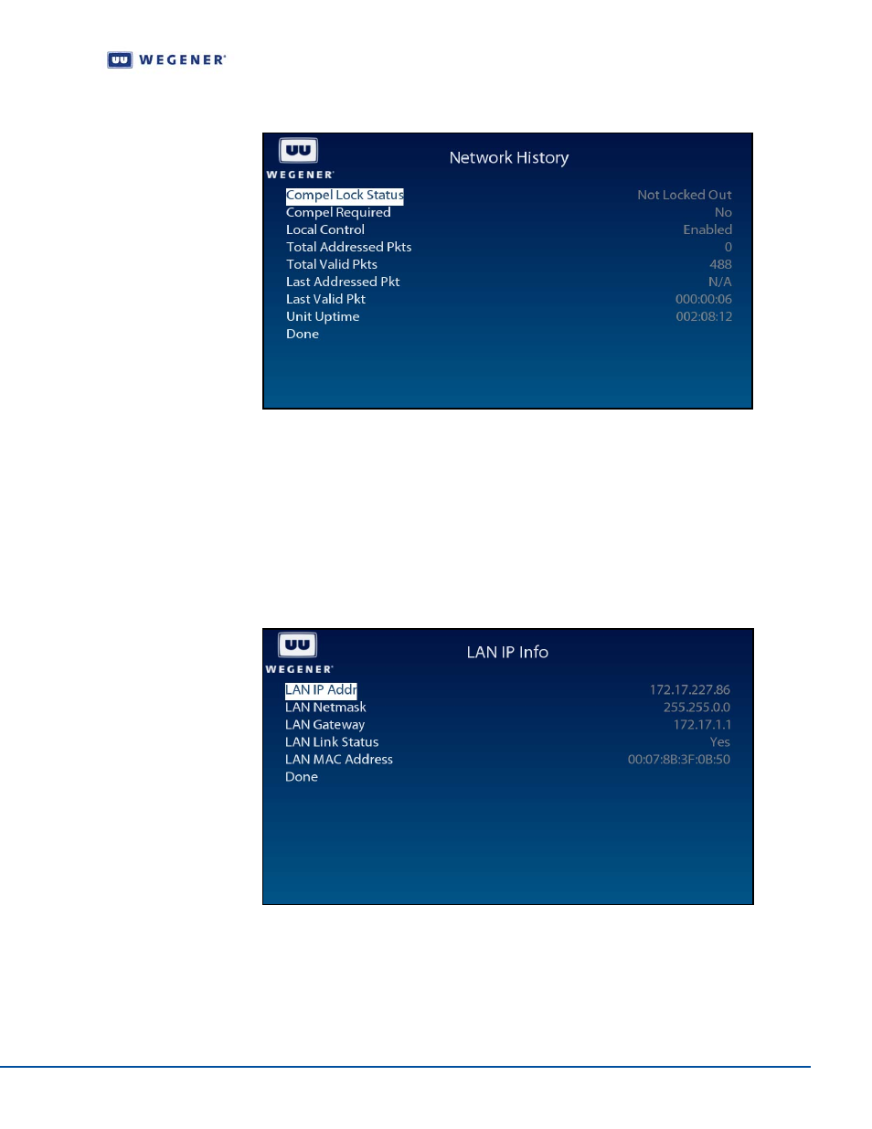 Display lan ip network information, Find software version information, Figure 3.27 | Figure 3.28 | Wegener Communications IPUMP 562 User Manual | Page 45 / 68