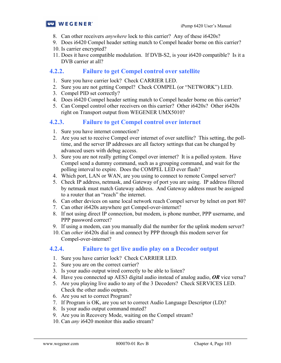 Wegener Communications 6420 User Manual | Page 107 / 135