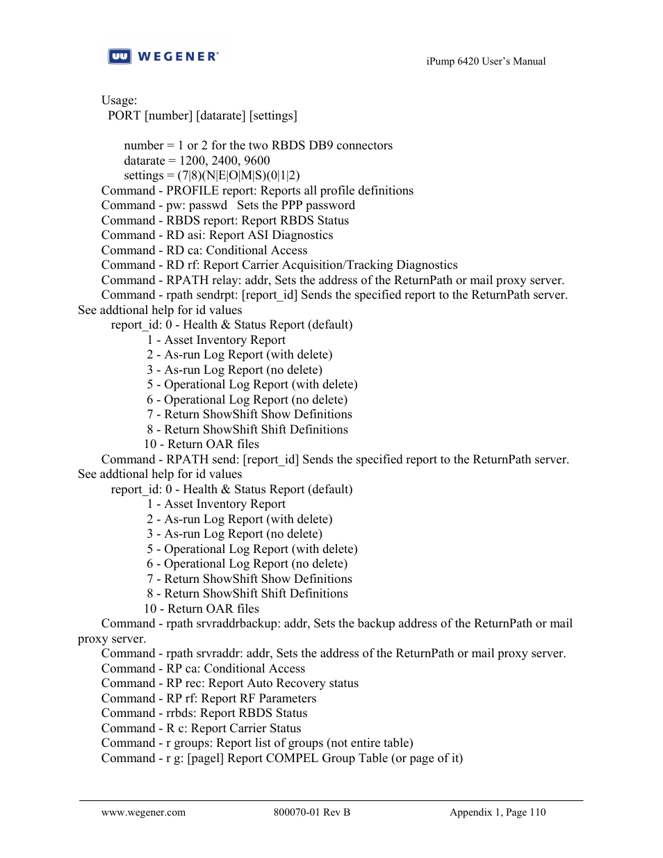 Wegener Communications 6420 User Manual | Page 114 / 135