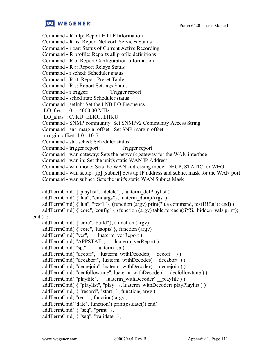 Wegener Communications 6420 User Manual | Page 115 / 135