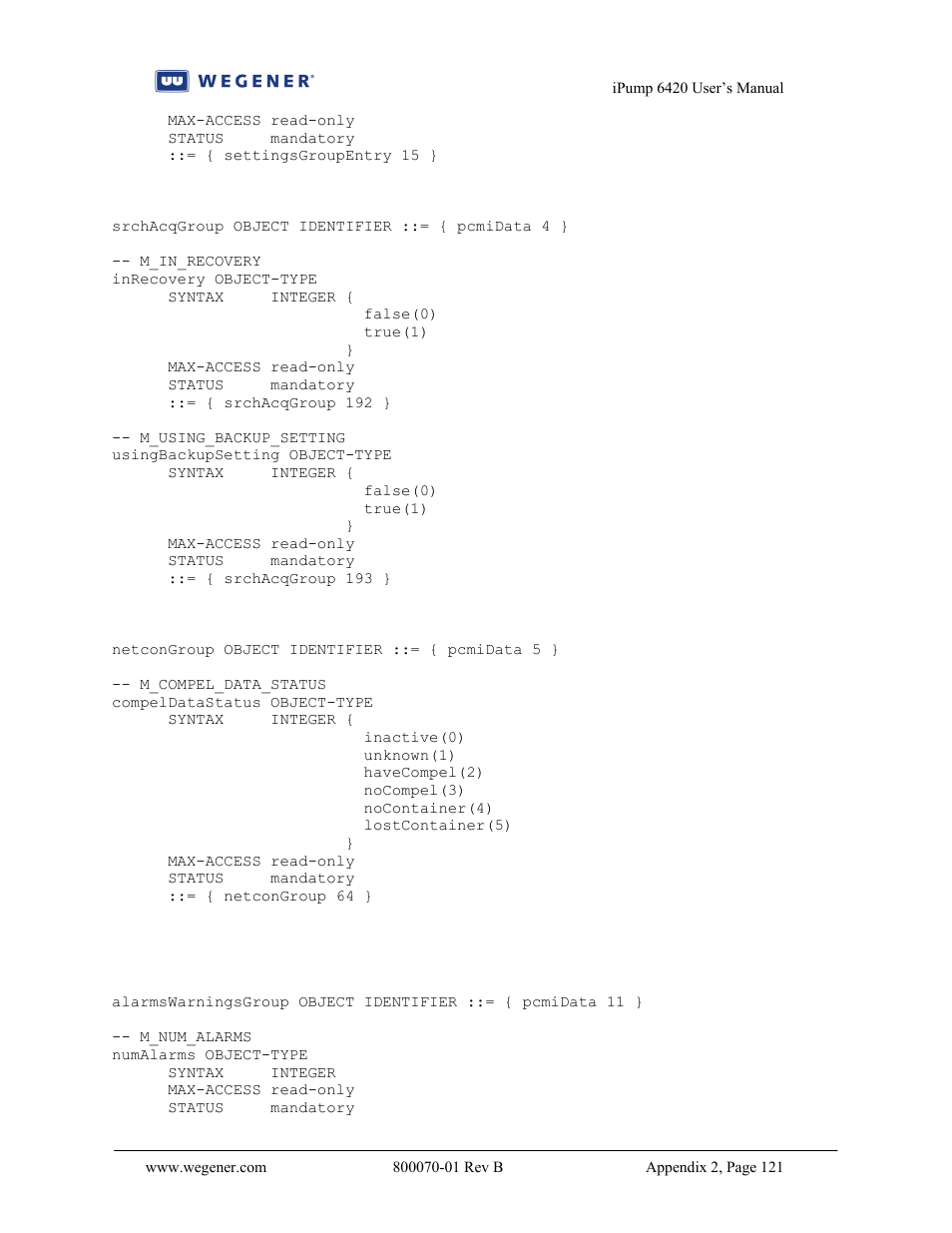 Wegener Communications 6420 User Manual | Page 125 / 135