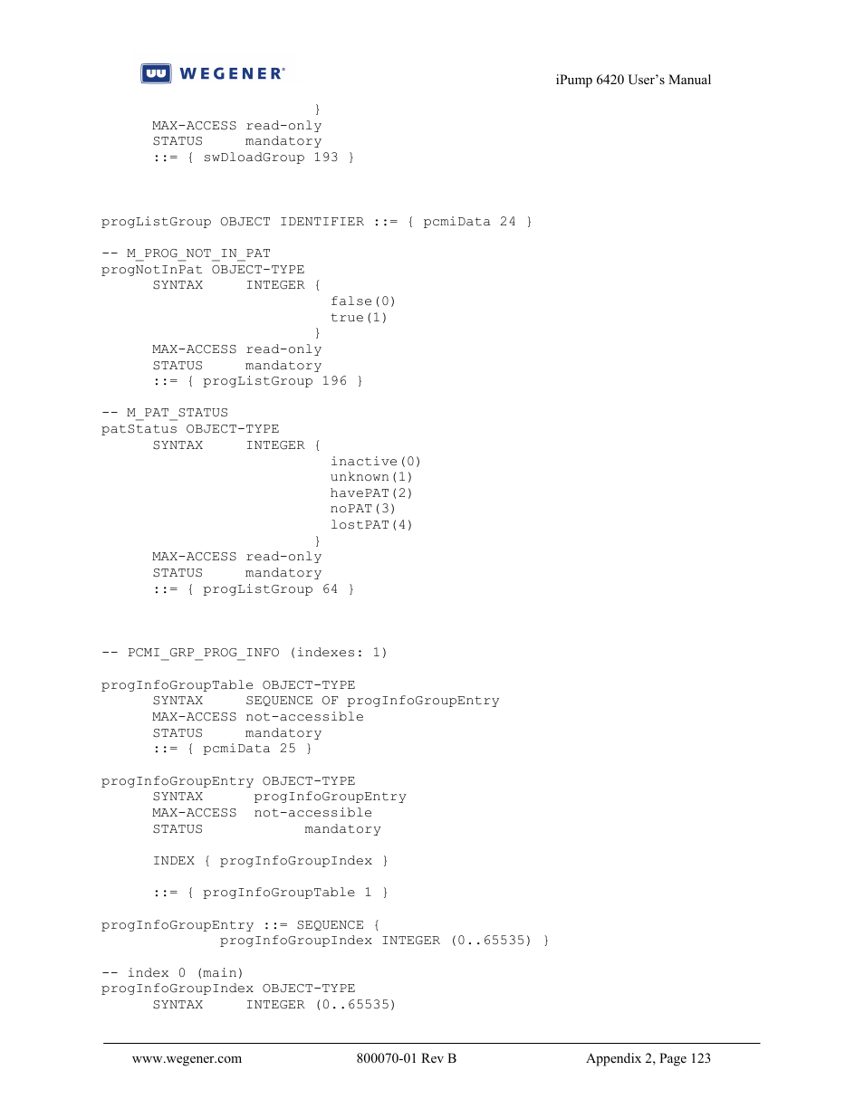 Wegener Communications 6420 User Manual | Page 127 / 135
