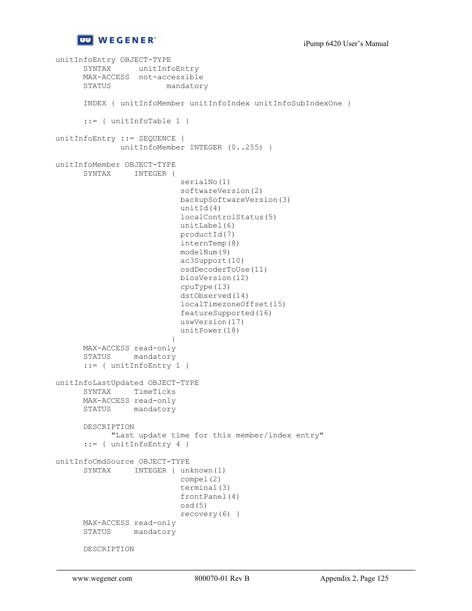 Wegener Communications 6420 User Manual | Page 129 / 135