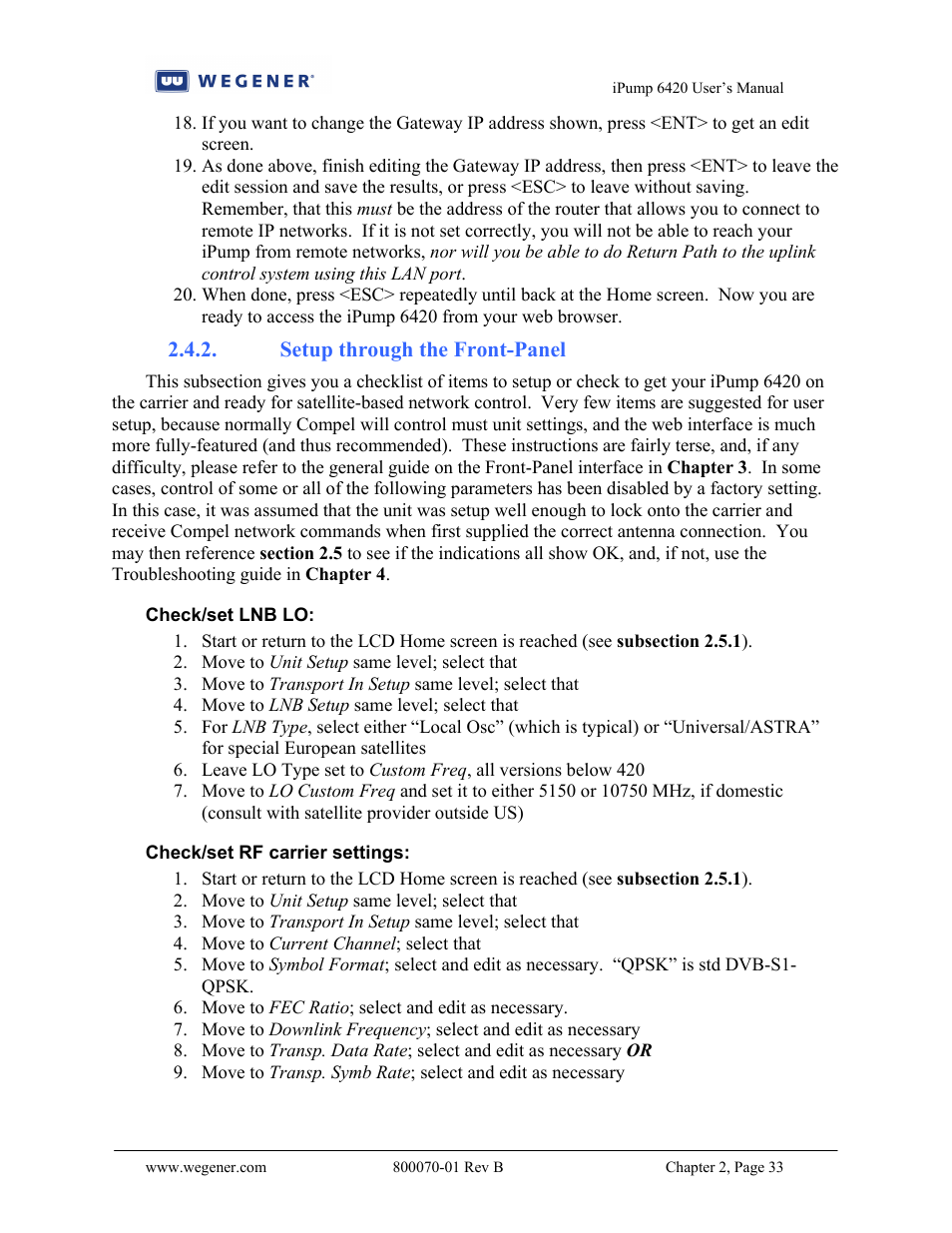 Wegener Communications 6420 User Manual | Page 37 / 135