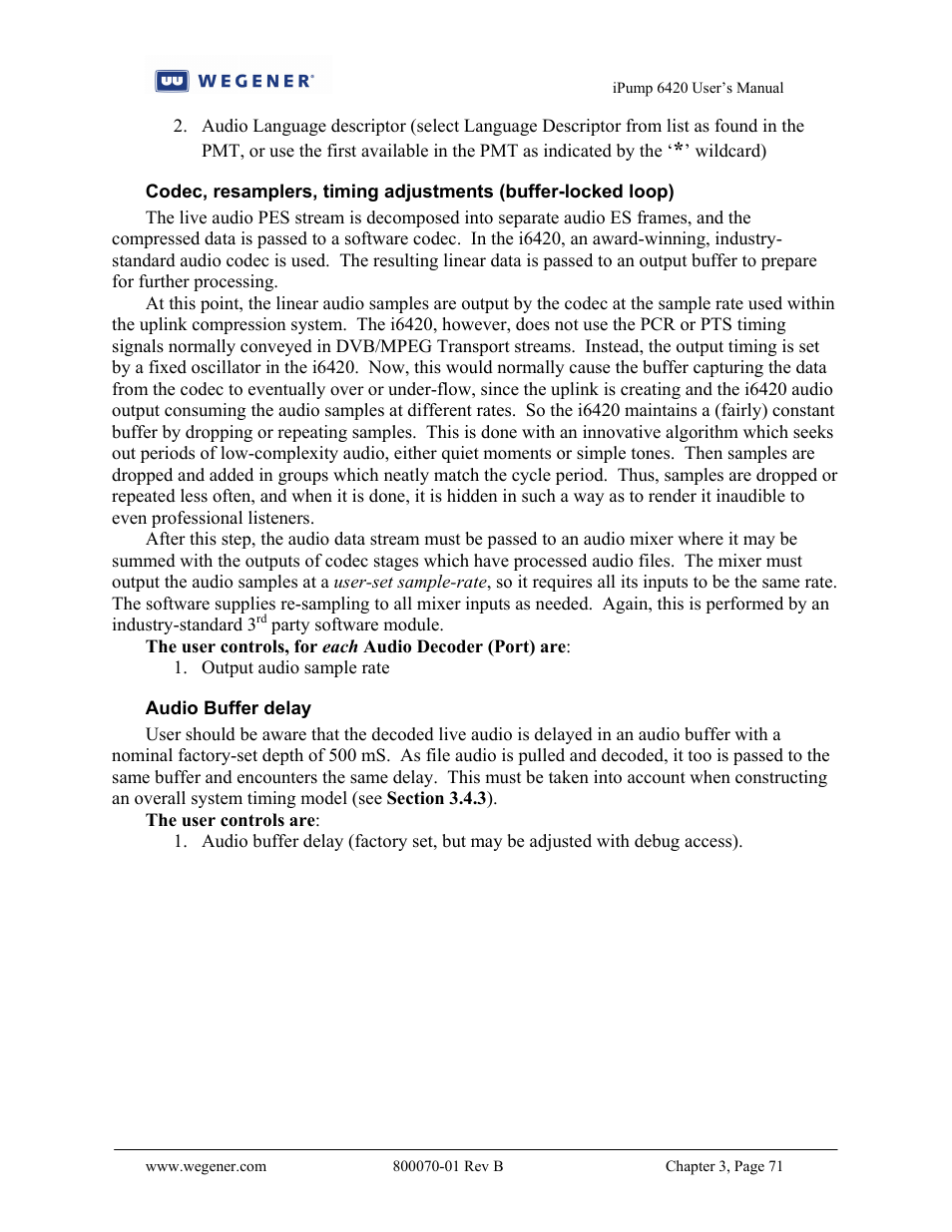 Wegener Communications 6420 User Manual | Page 75 / 135