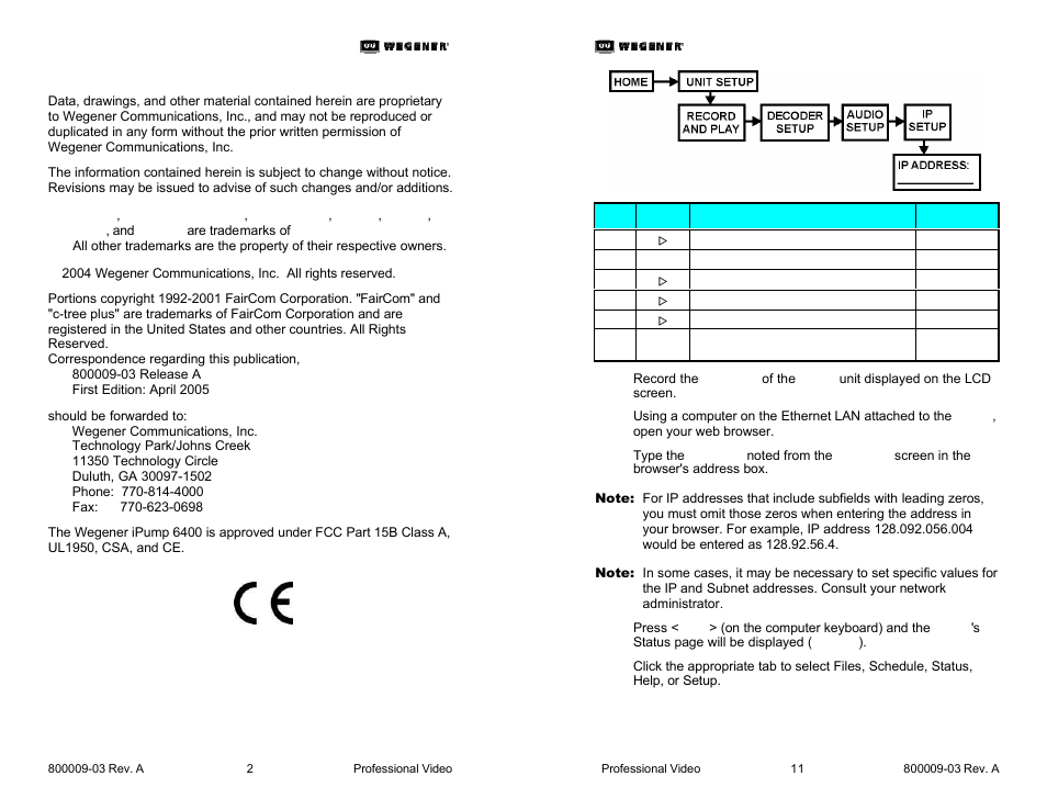 Wegener Communications 6400 User Manual | Page 2 / 6