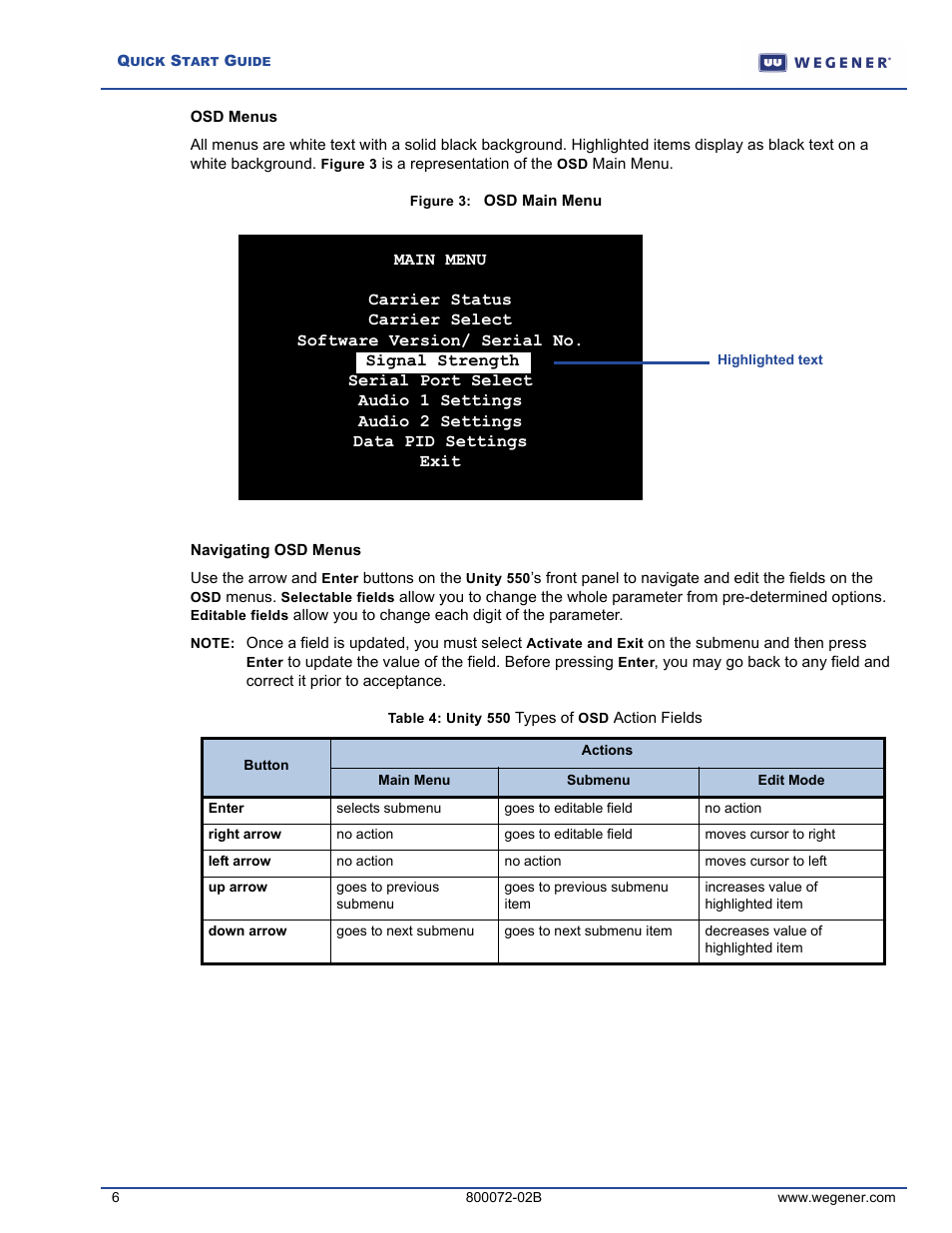 Wegener Communications UNITY 550 User Manual | Page 6 / 7