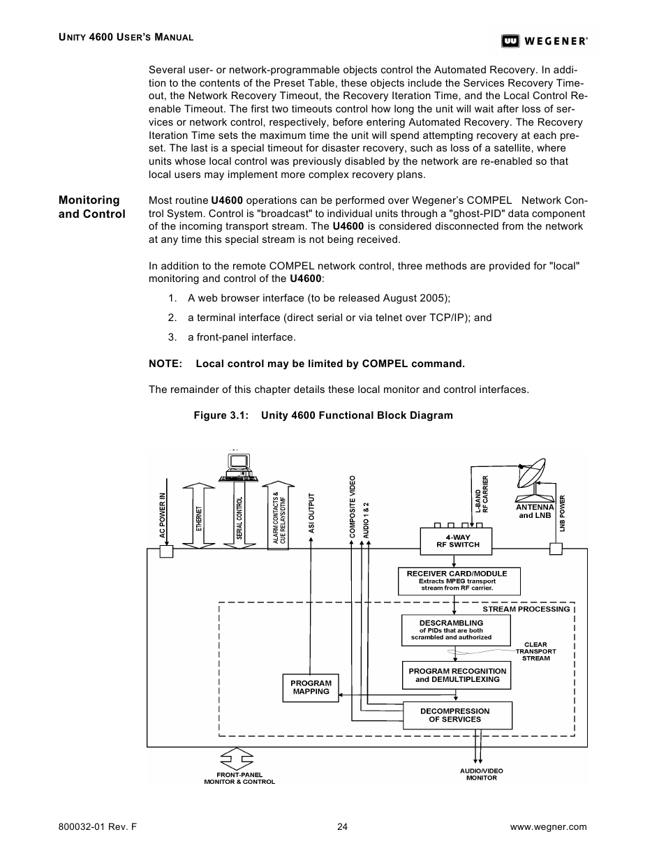 Wegener Communications UNITY 4600 User Manual | Page 32 / 70