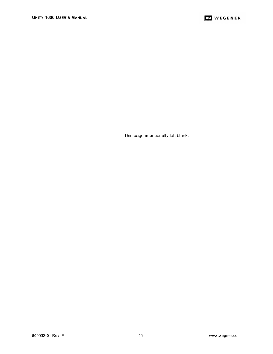 Wegener Communications UNITY 4600 User Manual | Page 64 / 70
