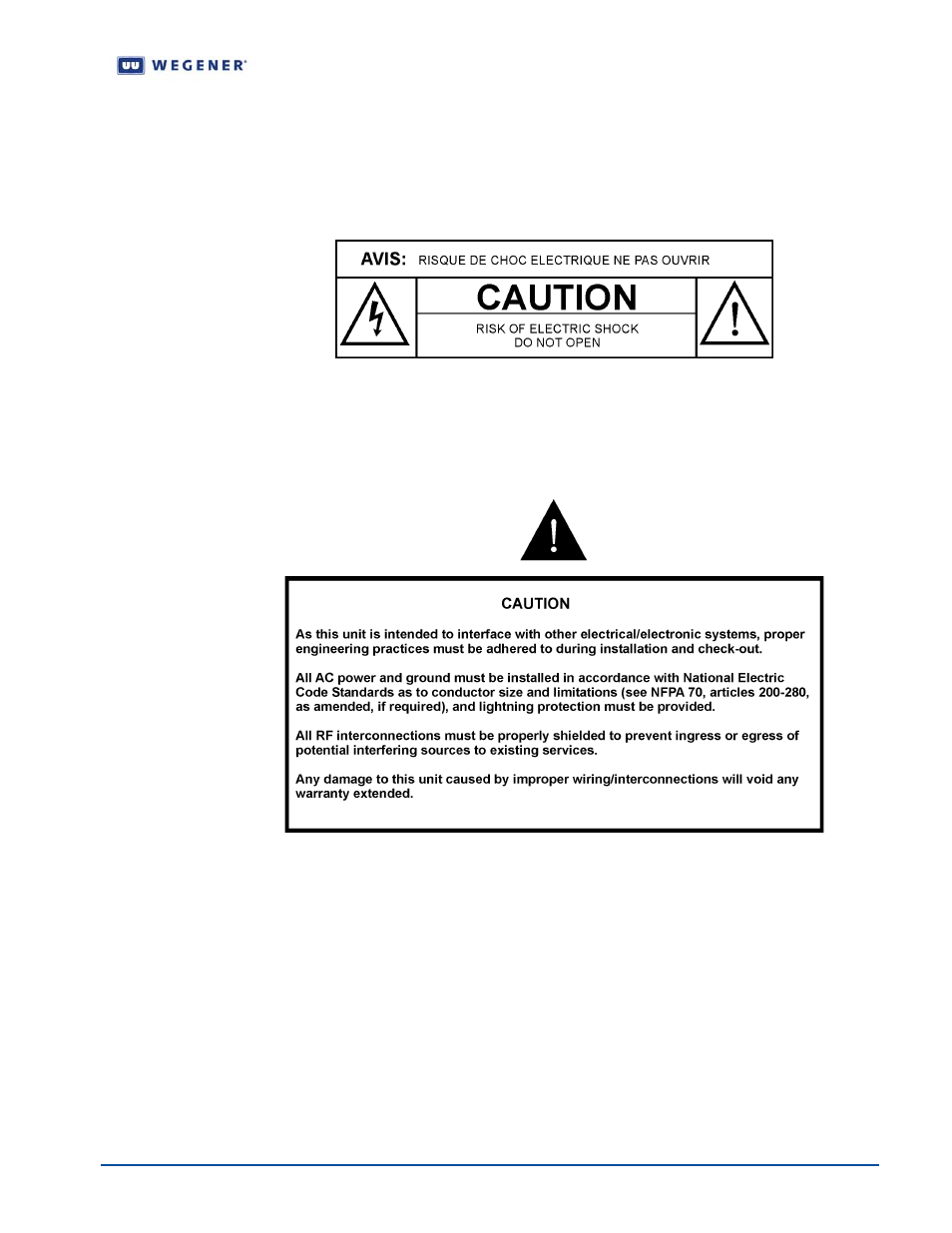 4 safety summary | Wegener Communications UNITY 4600 User Manual | Page 17 / 75