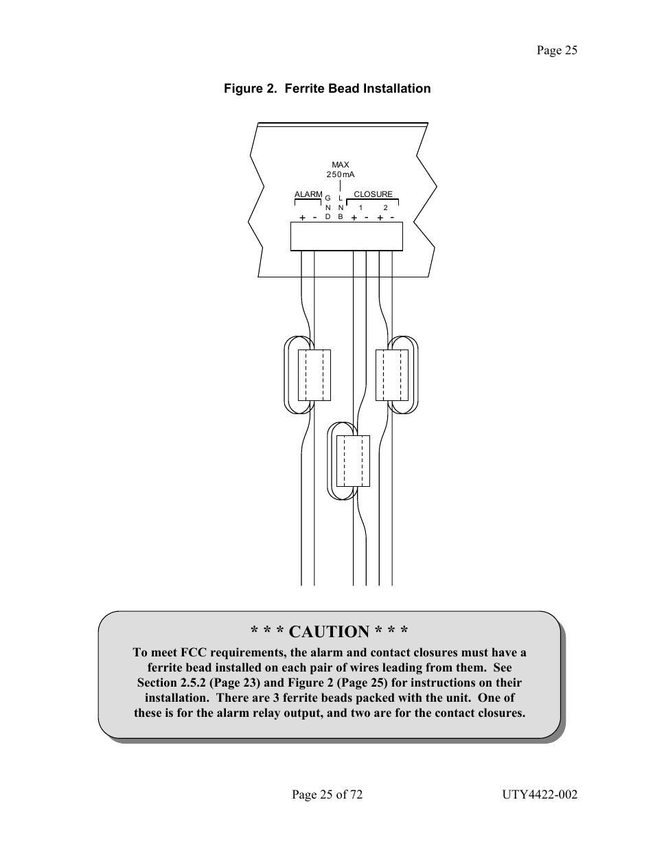 Igure, Errite, Nstallation | Caution | Wegener Communications 4422 User Manual | Page 25 / 72