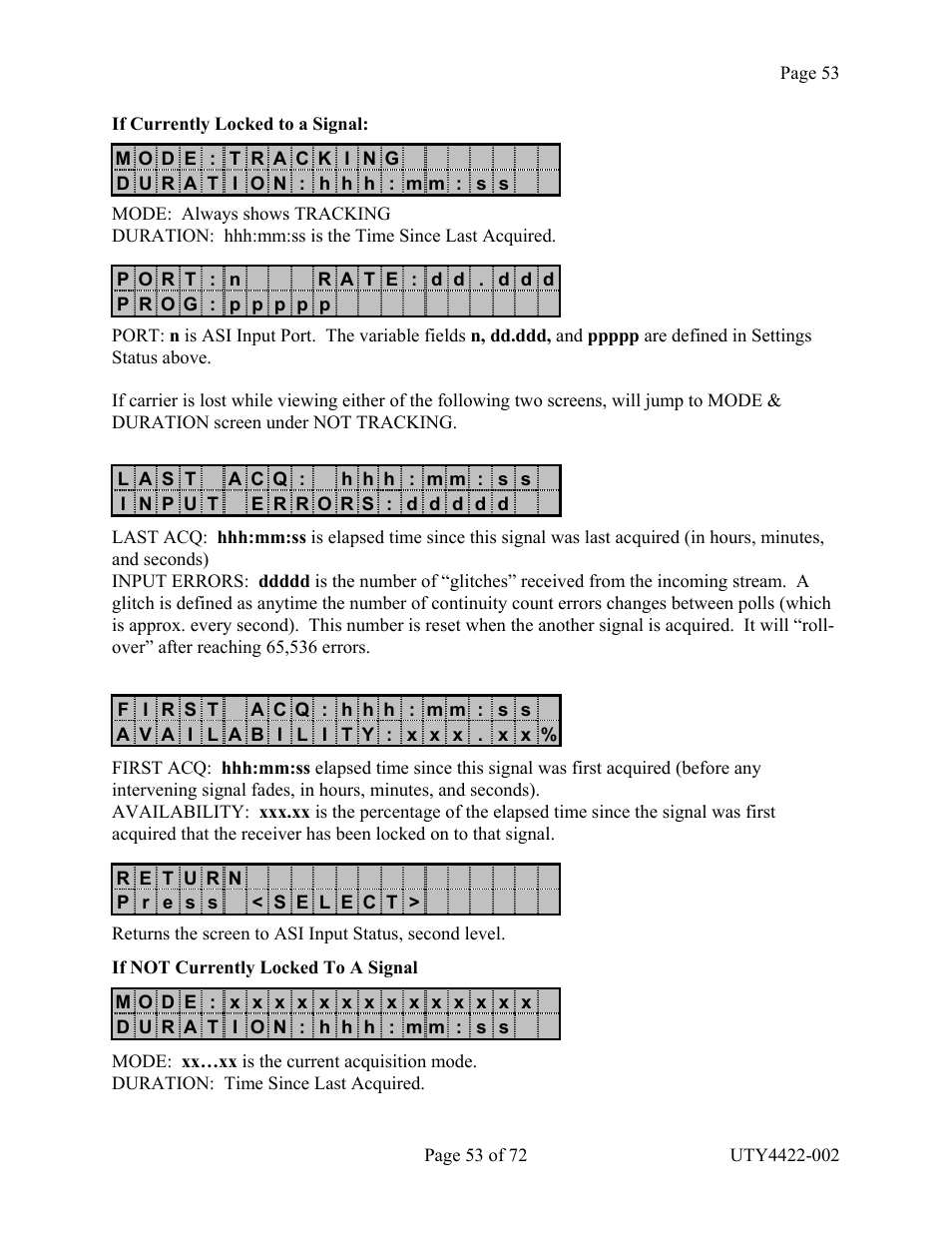 Wegener Communications 4422 User Manual | Page 53 / 72