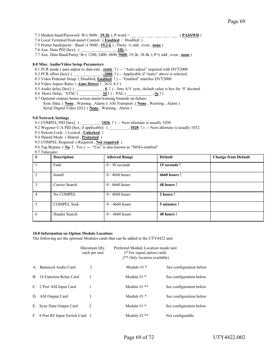 Wegener Communications 4422 User Manual | Page 69 / 72