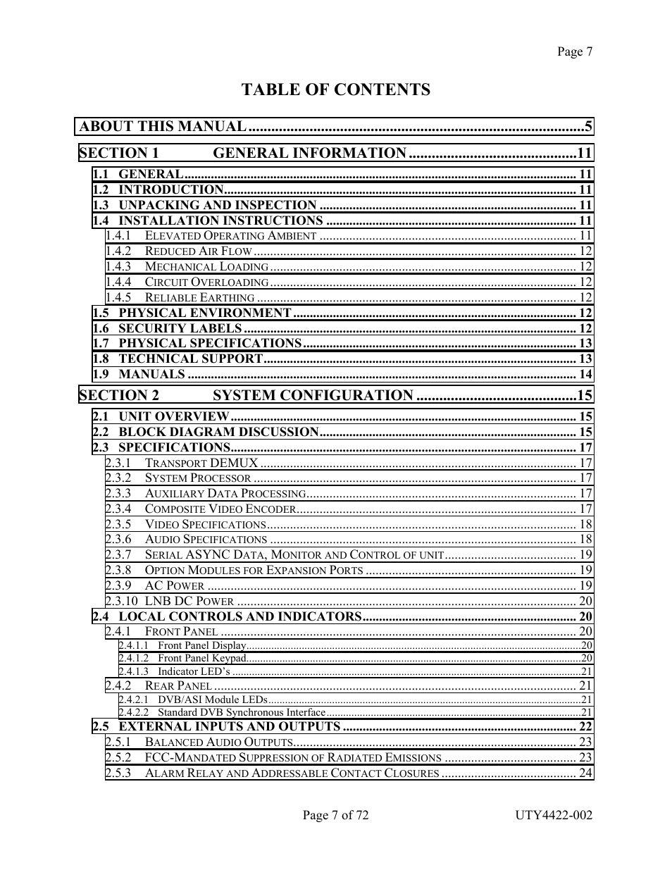 Wegener Communications 4422 User Manual | Page 7 / 72