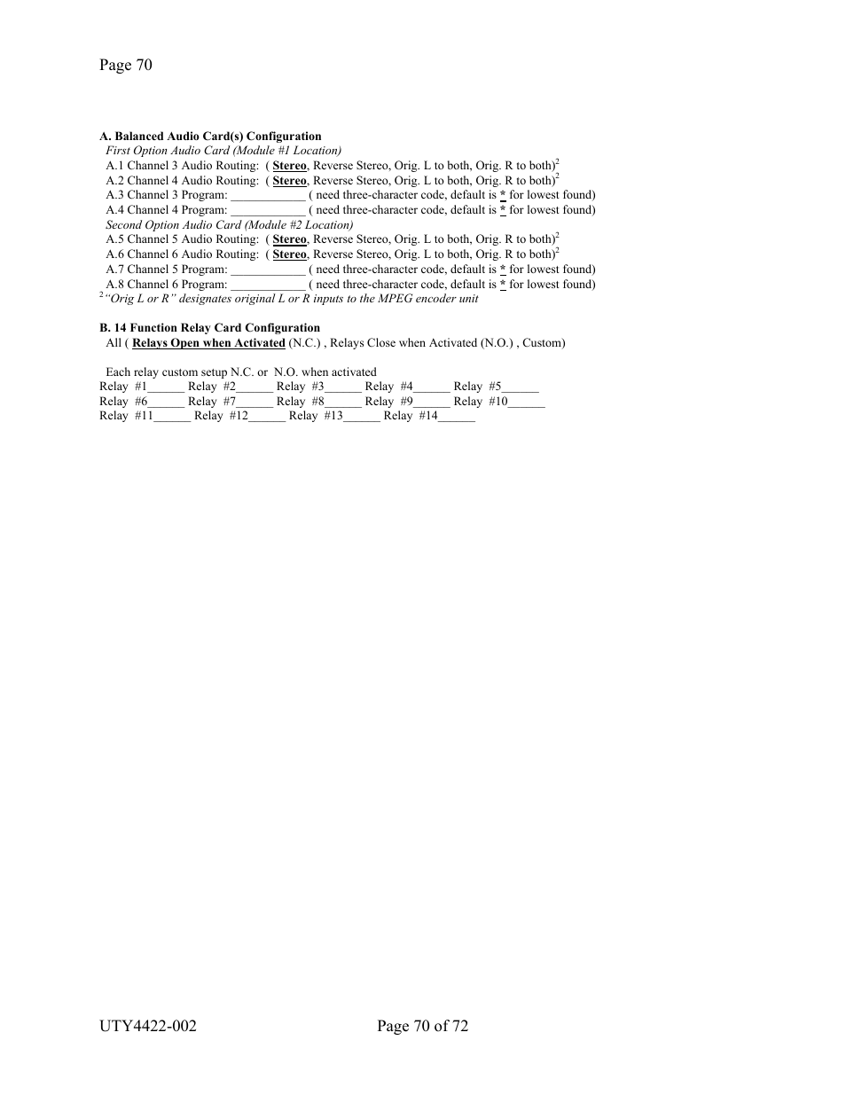 Wegener Communications 4422 User Manual | Page 70 / 72