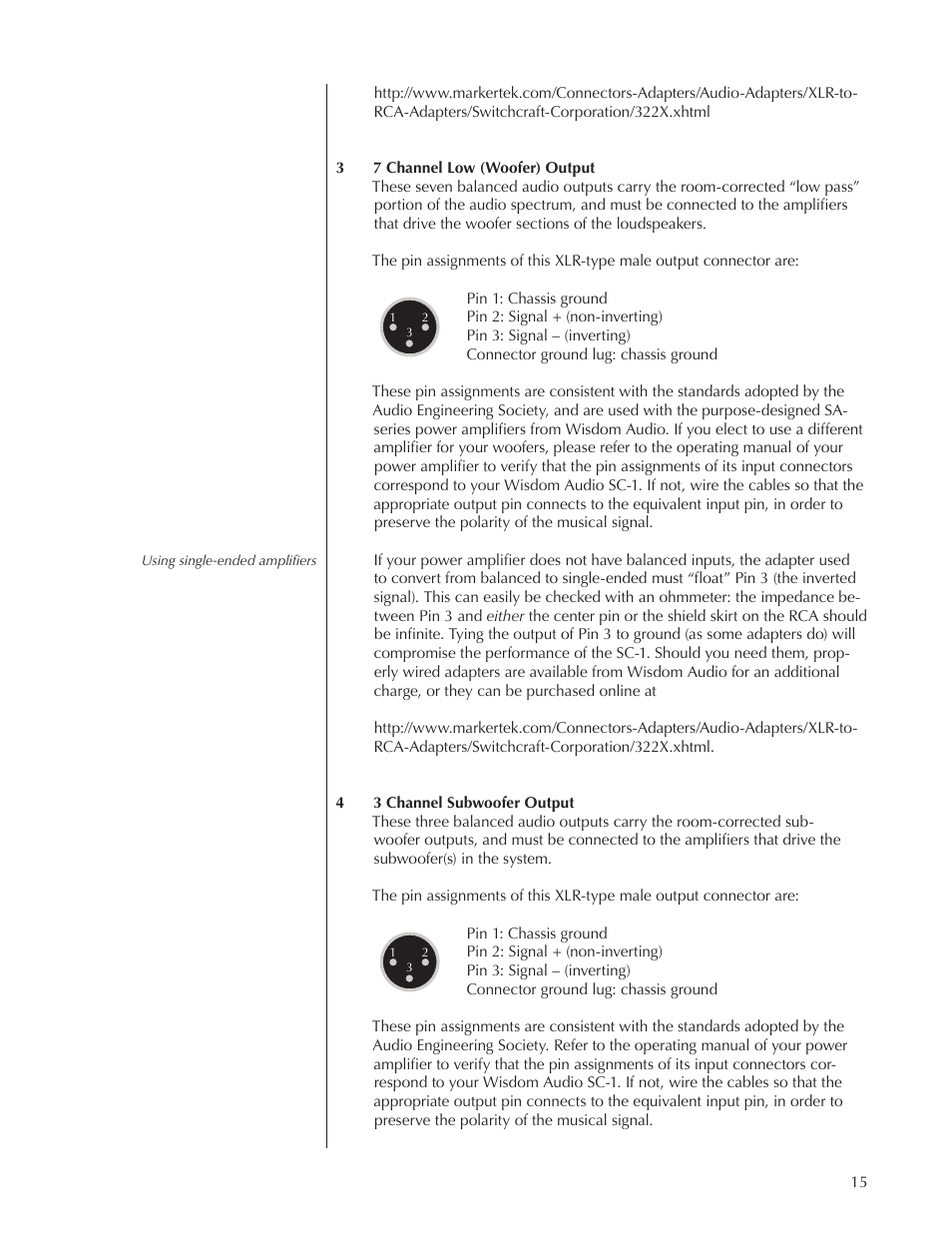 Wisdom Audio Wisdom & Sage Series SC-1 User Manual | Page 15 / 52