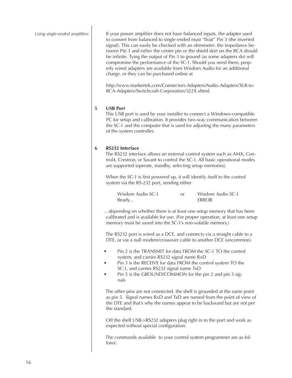 Wisdom Audio Wisdom & Sage Series SC-1 User Manual | Page 16 / 52