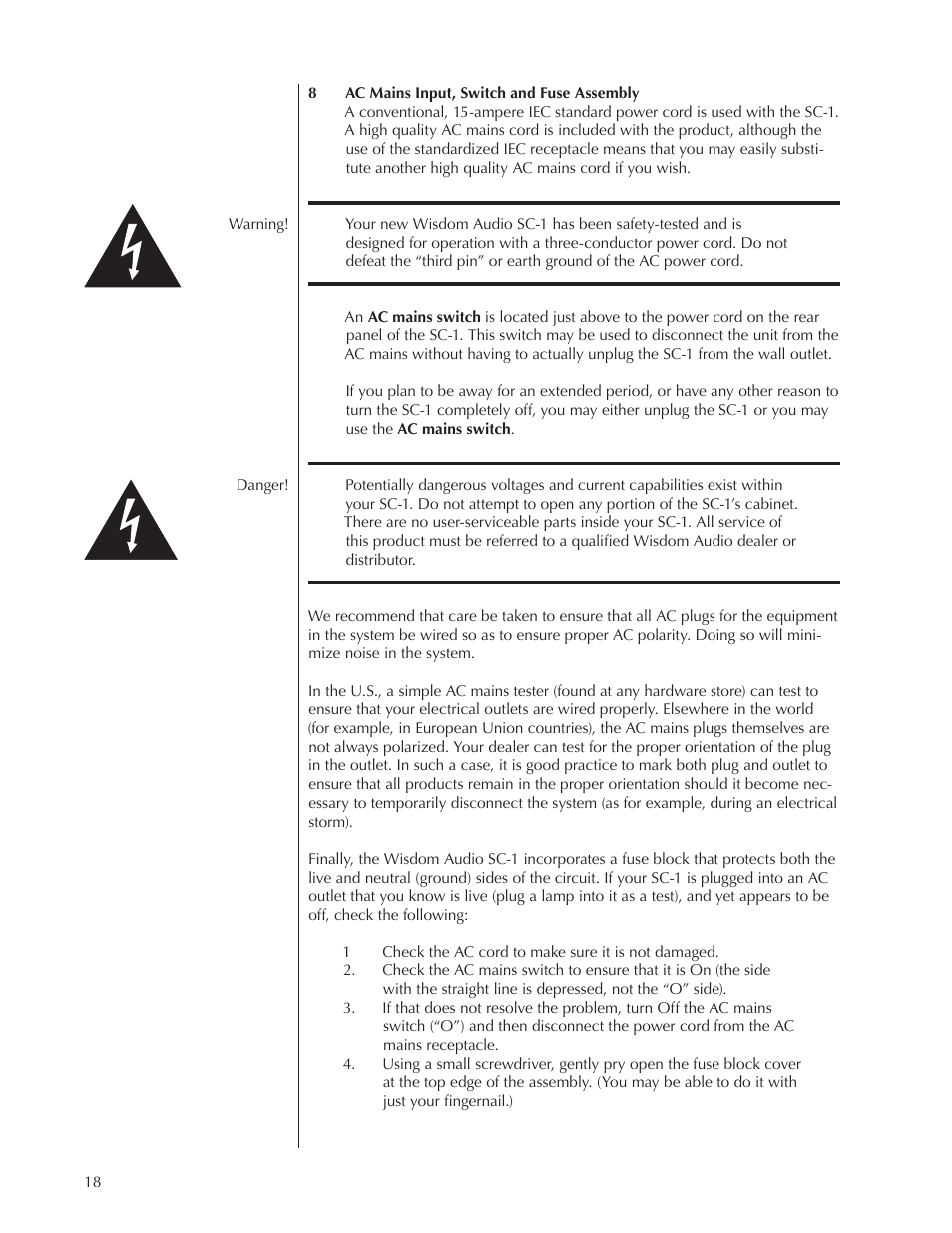 Wisdom Audio Wisdom & Sage Series SC-1 User Manual | Page 18 / 52