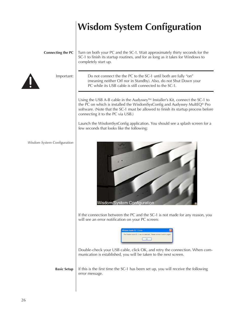 Wisdom system configuration | Wisdom Audio Wisdom & Sage Series SC-1 User Manual | Page 26 / 52