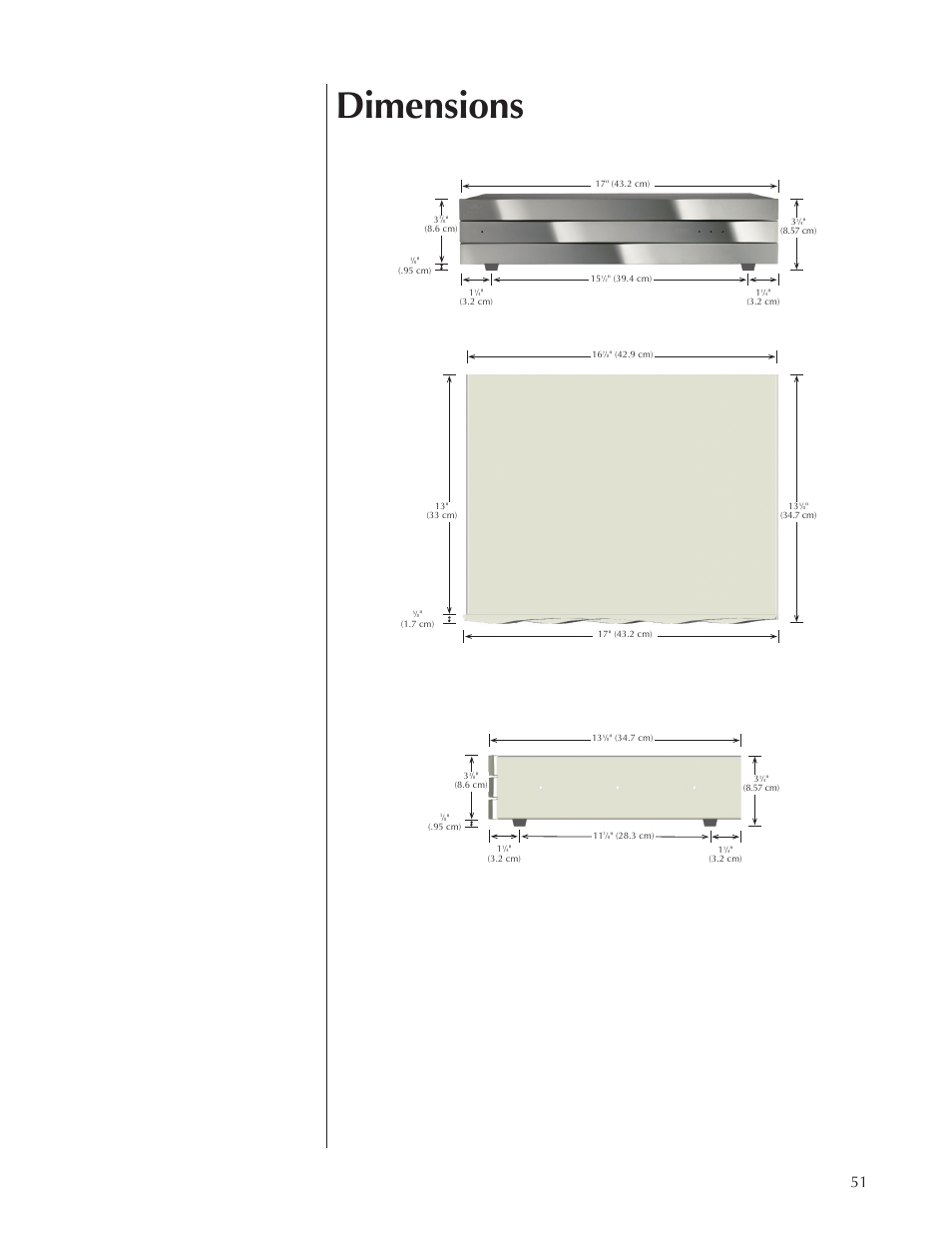 Dimensions | Wisdom Audio Wisdom & Sage Series SC-1 User Manual | Page 51 / 52