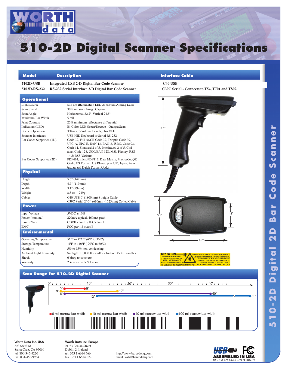 Worth Data 510-2D User Manual | 1 page