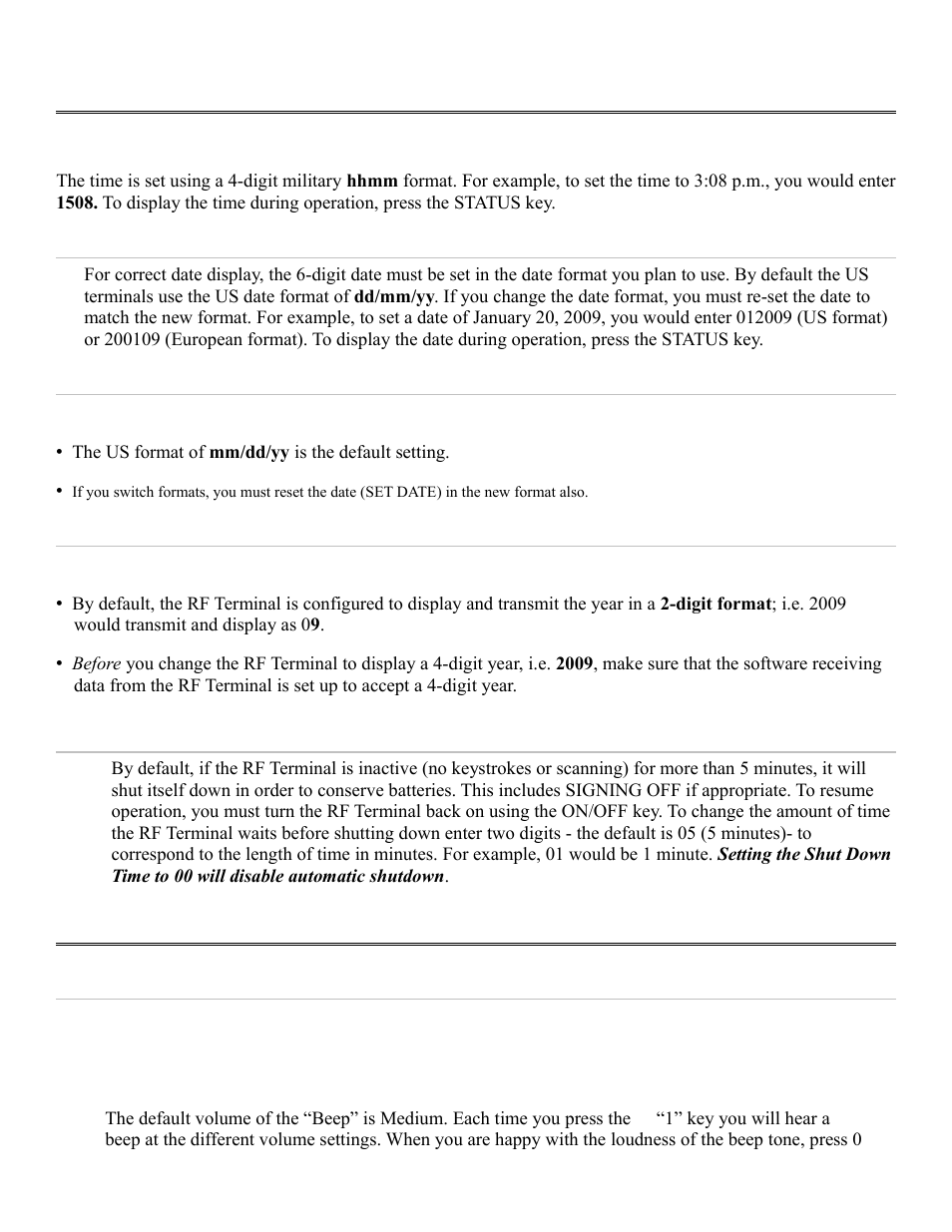 Date & time setting, Speaker settings | Worth Data RF Terminal 7000 User Manual | Page 23 / 103