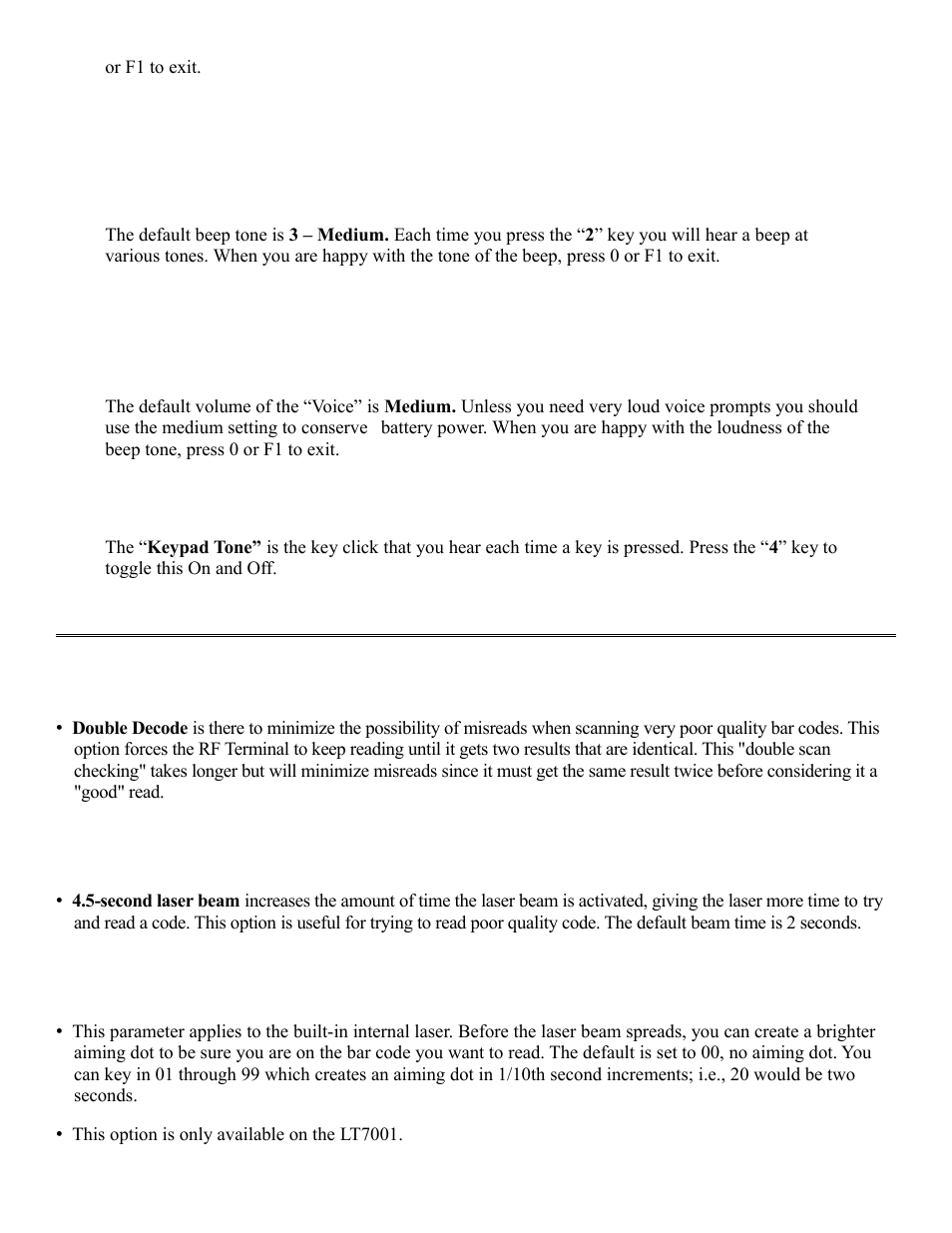 Laser options | Worth Data RF Terminal 7000 User Manual | Page 24 / 103