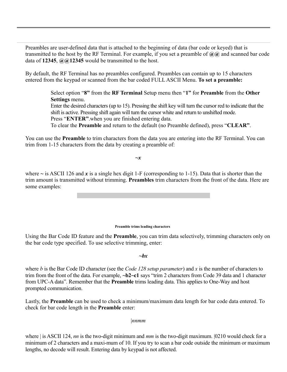Other settings | Worth Data RF Terminal 7000 User Manual | Page 26 / 103