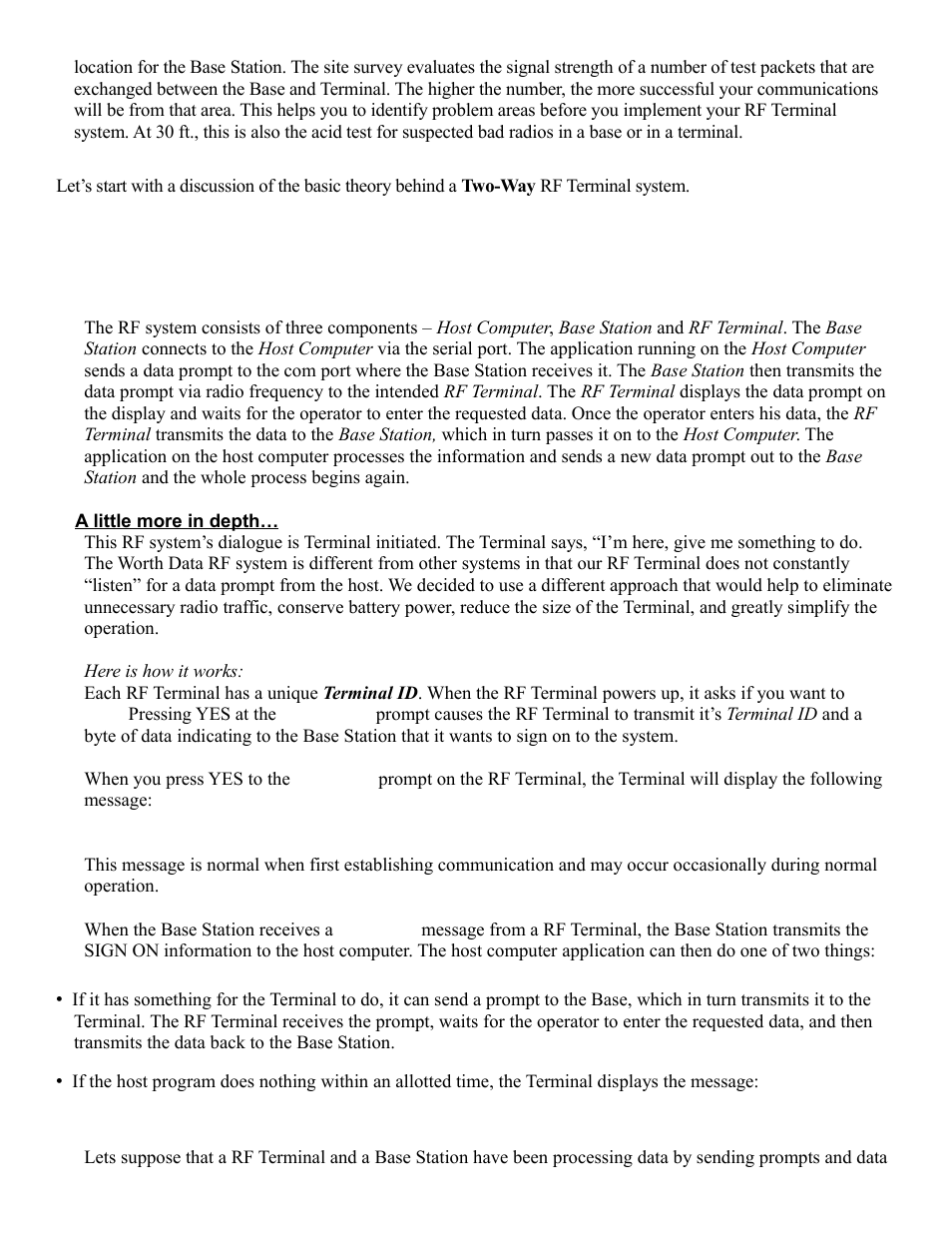 How the two-way rf system works | Worth Data RF Terminal 7000 User Manual | Page 32 / 103