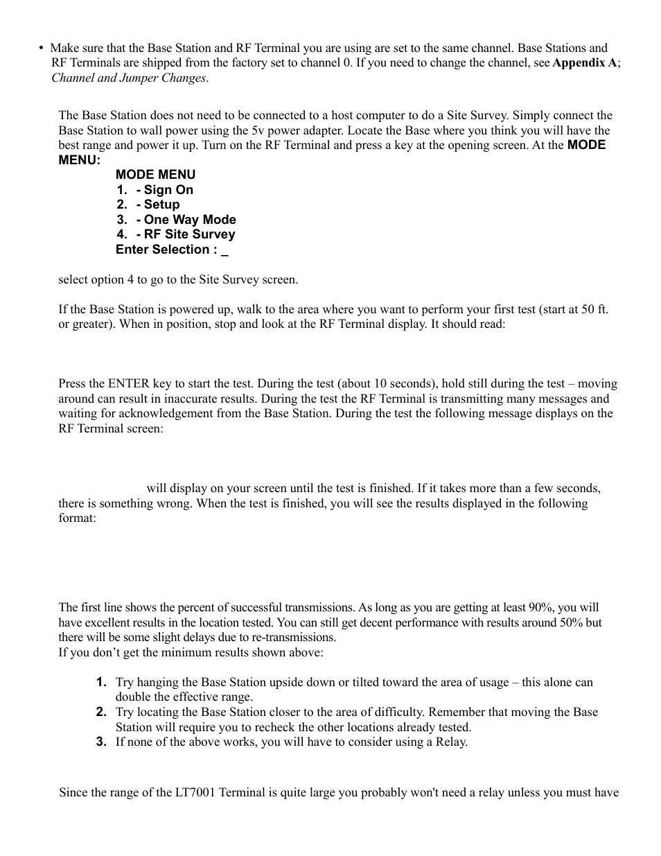 Relay stations | Worth Data RF Terminal 7000 User Manual | Page 36 / 103