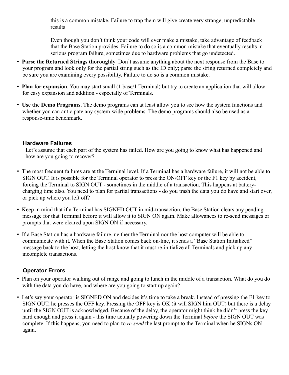 Failure planning | Worth Data RF Terminal 7000 User Manual | Page 40 / 103