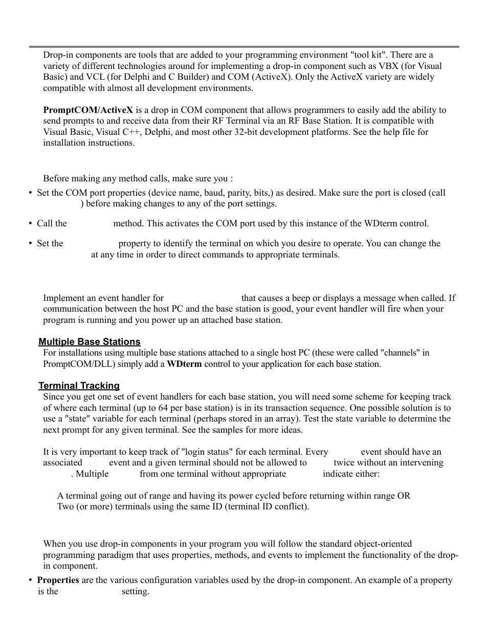 Promptcom/activex, Concepts - activex object programming | Worth Data RF Terminal 7000 User Manual | Page 53 / 103