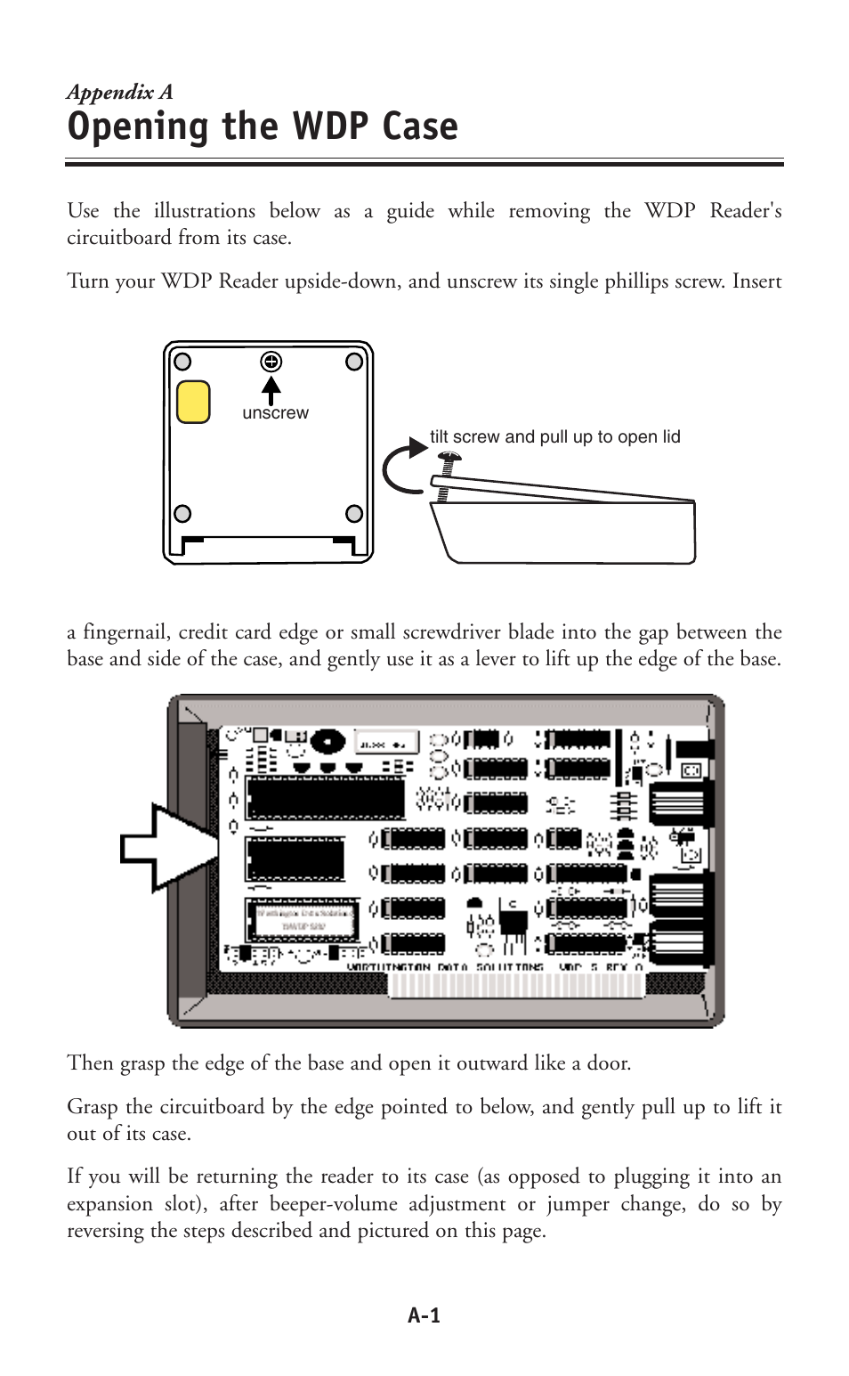 Opening the wdp case | Worth Data P11/12 User Manual | Page 35 / 59