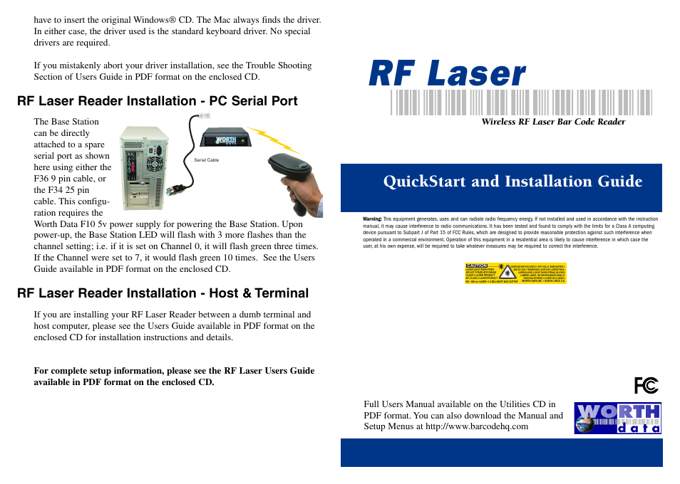 Worth Data RF Laser User Manual | 2 pages