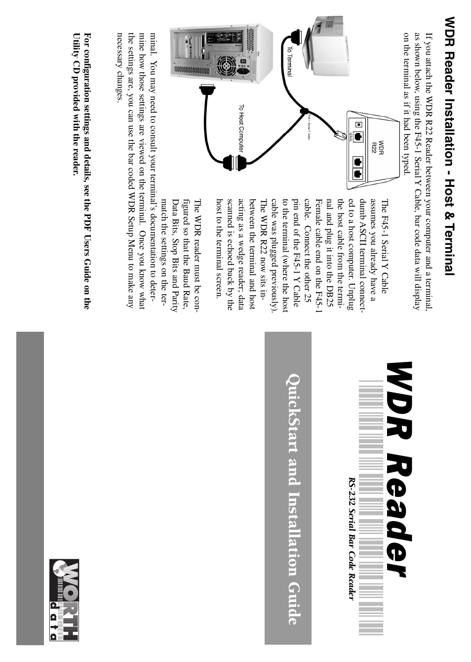 Worth Data Serial Bar Code Reader RS-232 User Manual | 2 pages