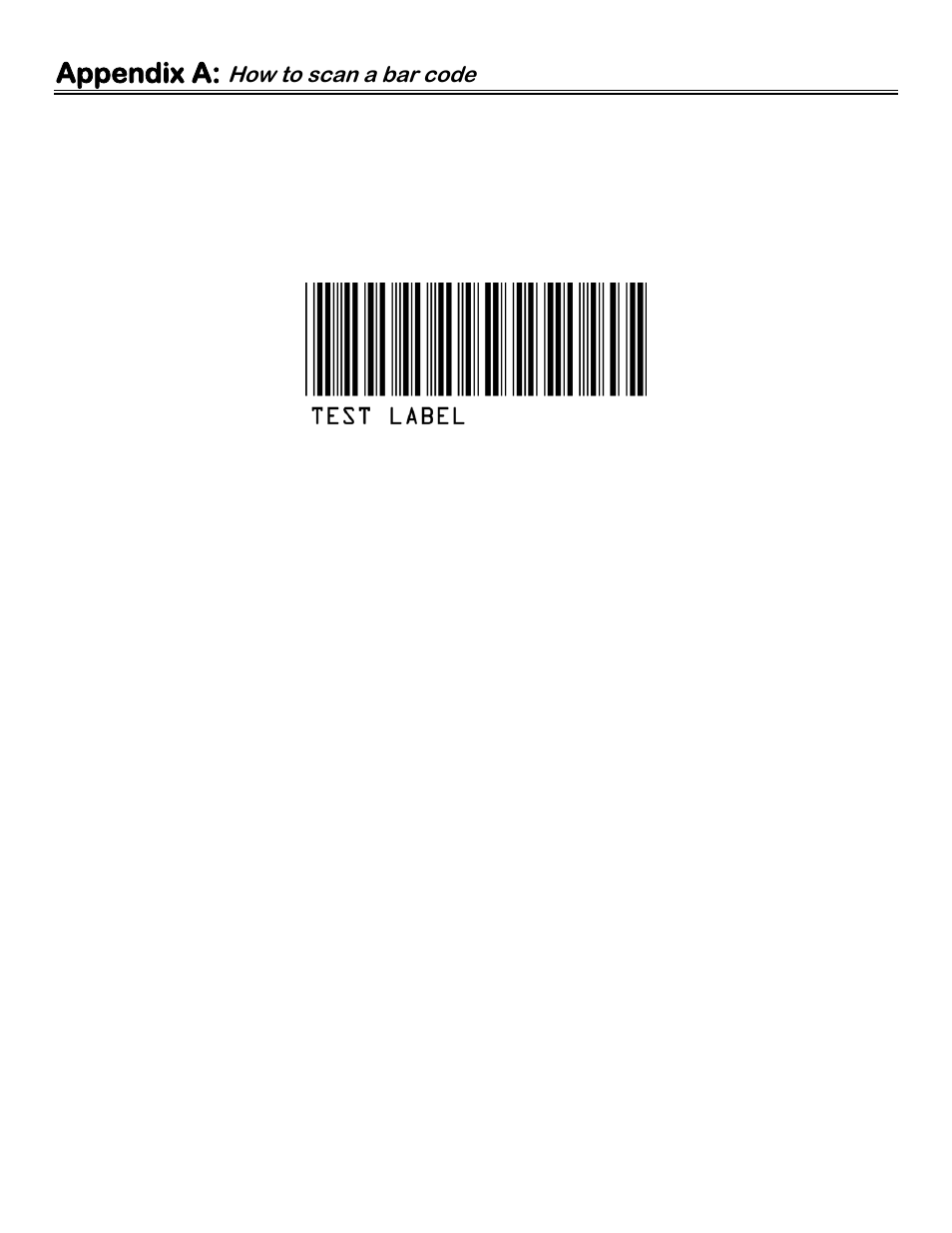Appendix a: how to scan a bar code, Practice scanning, Appendixes | Appendix a, How to scan a bar code | Worth Data 5000 User Manual | Page 100 / 126