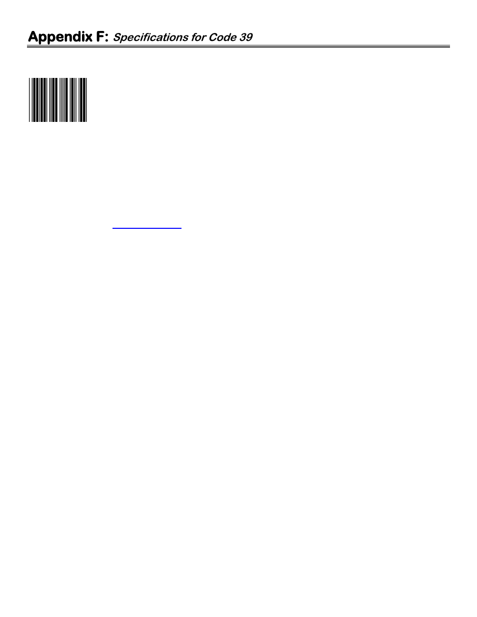 Appendix f: specifications for code 39, Appendix f, Specifications for code 39 | Worth Data 5000 User Manual | Page 108 / 126