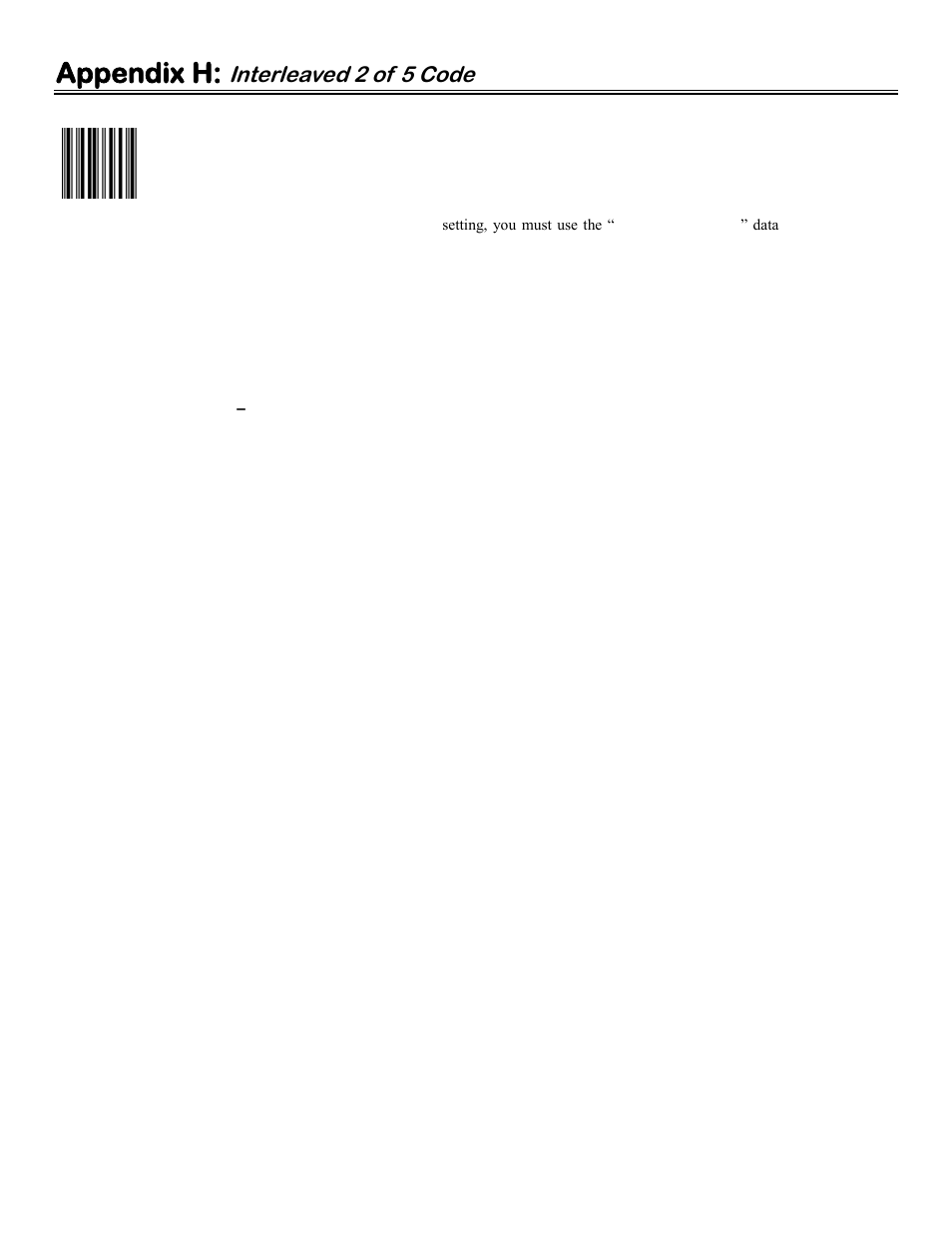 Appendix h: interleaved 2 of 5 code, Interleaved 2 of 5 mod 10 check digit calculation, Appendix h: 2 of 5 code | Appendix h, Interleaved 2 of 5 code | Worth Data 5000 User Manual | Page 116 / 126