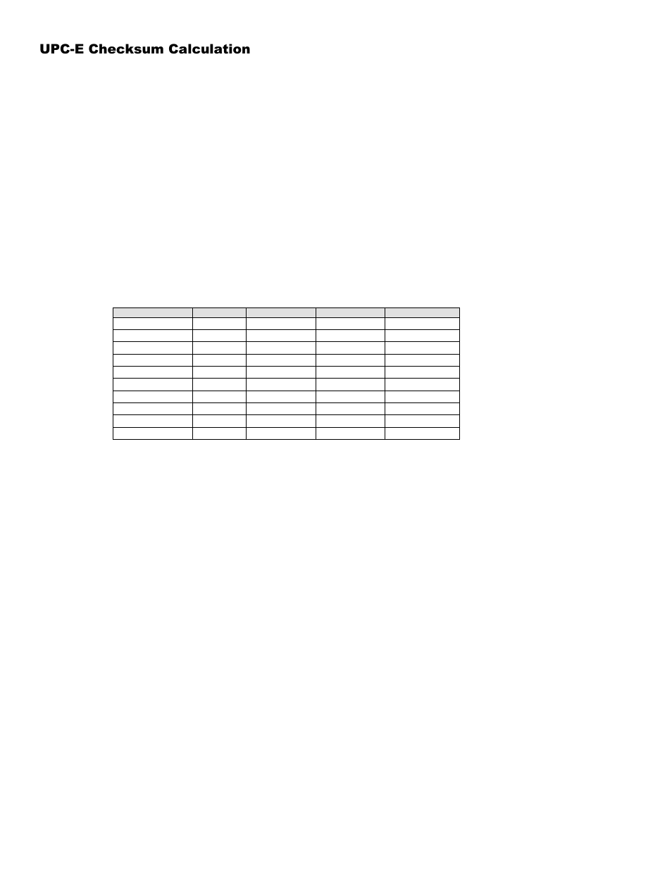 Upc-e checksum calculation | Worth Data 5000 User Manual | Page 119 / 126