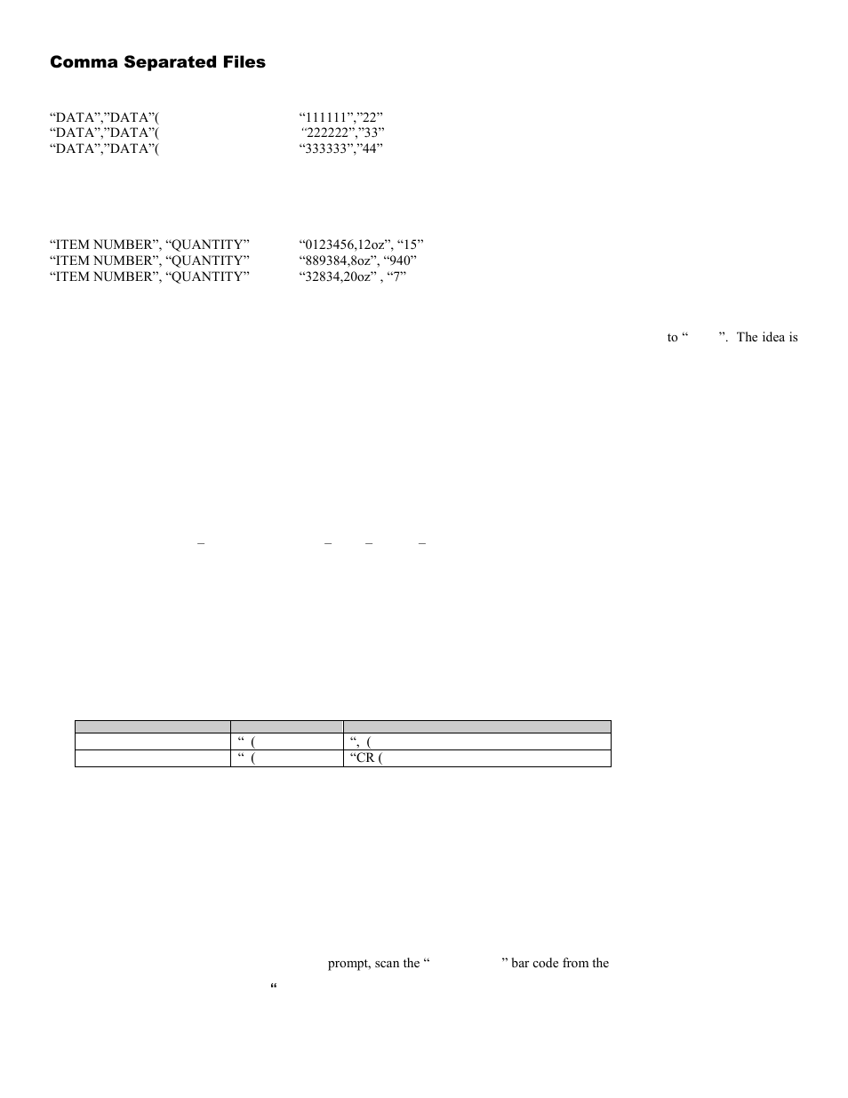 Comma separated files | Worth Data 5000 User Manual | Page 21 / 126