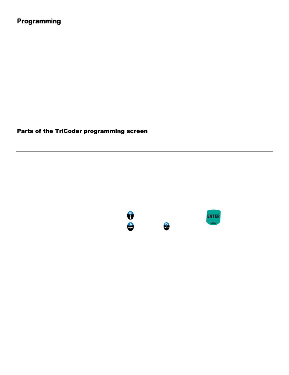 Programming, Parts of the tricoder programming screen, Prompt | Worth Data 5000 User Manual | Page 60 / 126