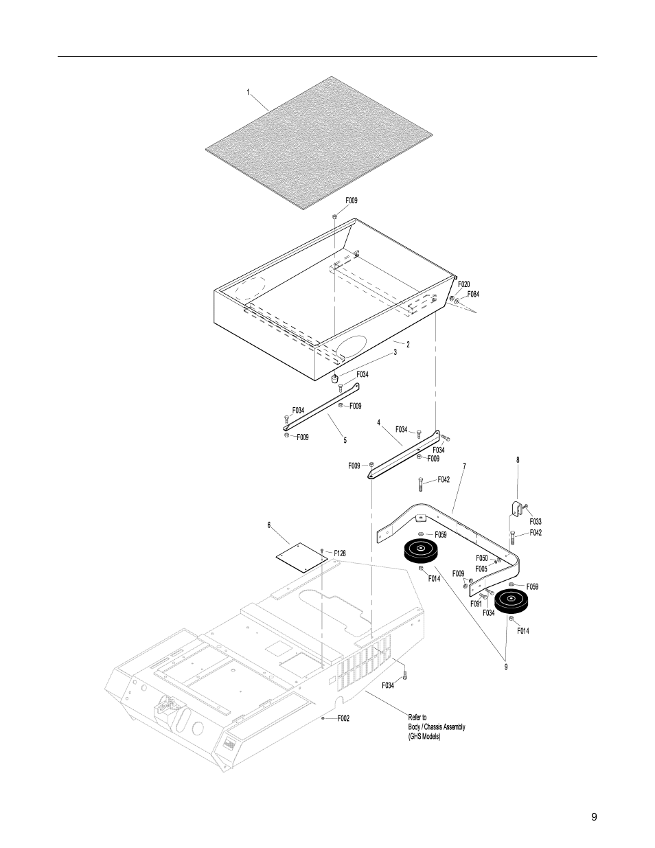Body assembly (sd models) | Walker MC (16 HP) User Manual | Page 11 / 64